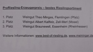 Pro Riesling Erzeugerpreis